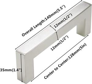 Gobrico Satin Nickel Square Bar Kitchen Cabinet Hardware Handles Pulls - 5in(128mm) Hole Centers, 5-1_2in (140mm) Overall Length -10Packs - - Amazon.com5.jpg